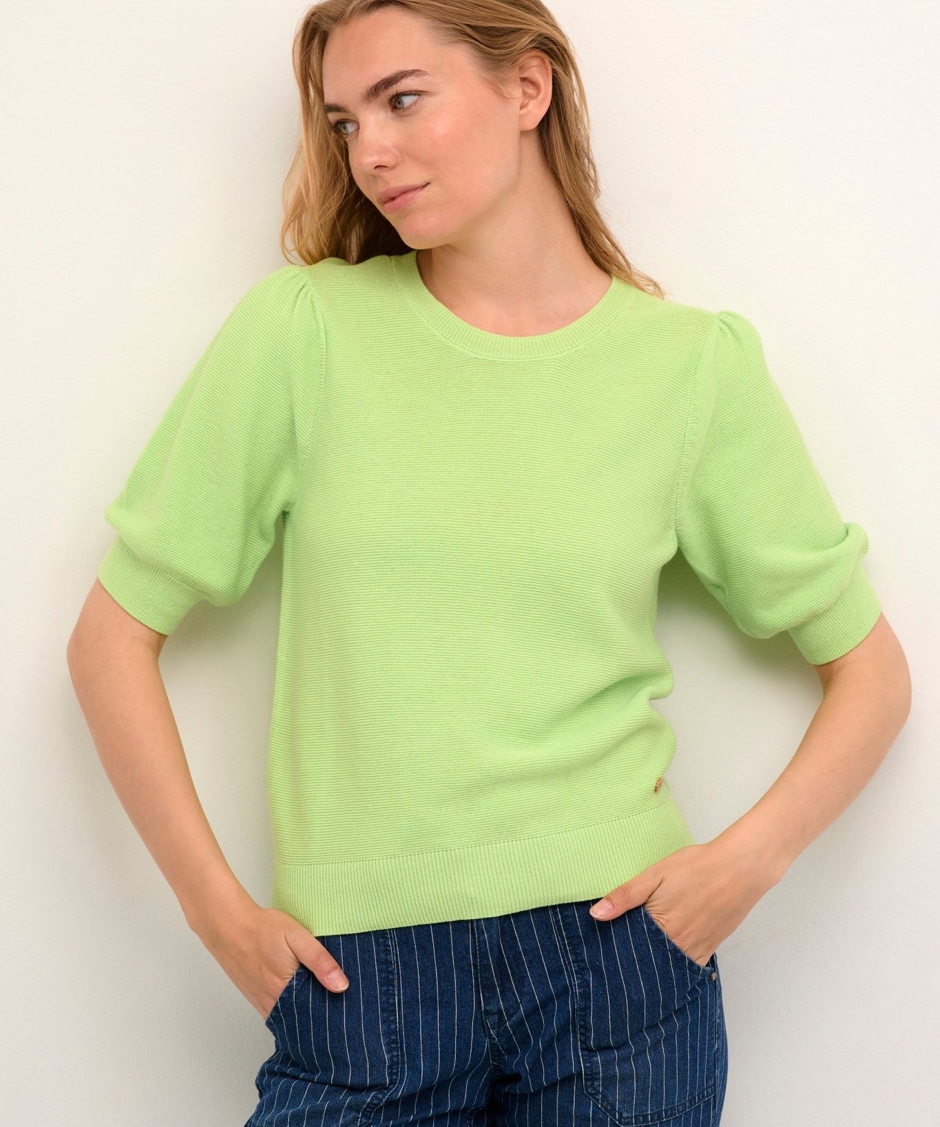 Sillar Knit Pullover by Cream - Power Green - Blue Sky Fashions & Lingerie