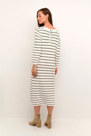 Sillar Knit Striped Dress by Cream - black/cream - Blue Sky Fashions & Lingerie