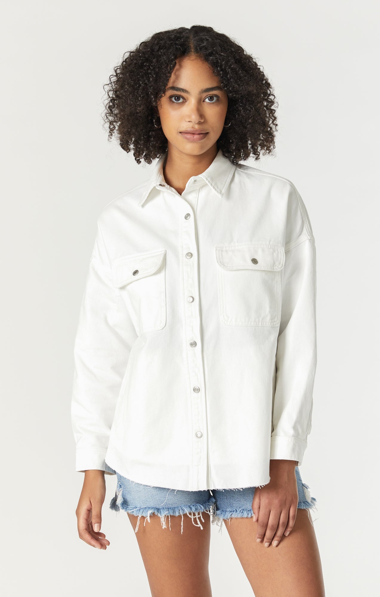 Tamara Denim Shirt - White - Blue Sky Clothing & Lingerie