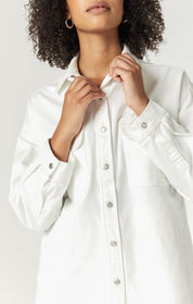 Tamara Denim Shirt - White - Blue Sky Clothing & Lingerie